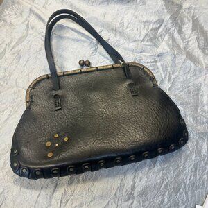 Vintage Johnny Farah Studded Pocketbook Coin Purse Brass Handles